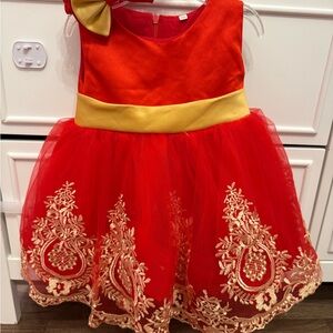 Red and Gold Kids Costume Dress